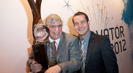 28/03/2012 BBSRC Innovator of the Year 2012 awards held at One Great George Street, London. Innovator of the Year 2012, Professor George Lomonossoff (left) of John Innes Centre with co-applicant Dr Frank Sainsbury of Laval University, Canada.