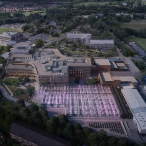 CGI image of the John Innes Centre and The Sainsbury Laboratory’s Next Generation Infrastructure. TP1 in the foreground of the image. Credit: BDP/Secchi Smith