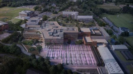 CGI image of the John Innes Centre and The Sainsbury Laboratory’s Next Generation Infrastructure. TP1 in the foreground of the image. Credit: BDP/Secchi Smith